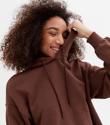 Dark brown sale hoodie women's