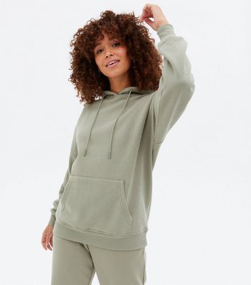 Khaki Pocket Front Hoodie New Look