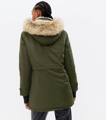 new look khaki parka jacket