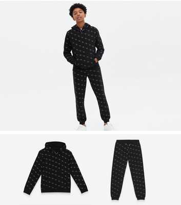 Boys Black NYC Logo Hoodie and Jogger Set