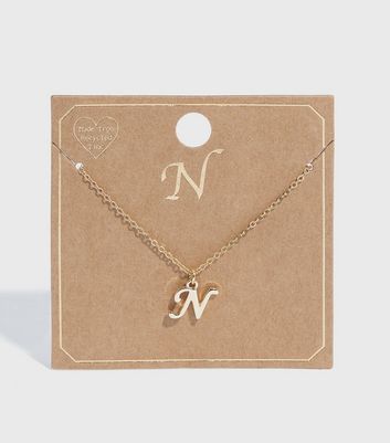 n initial necklace gold