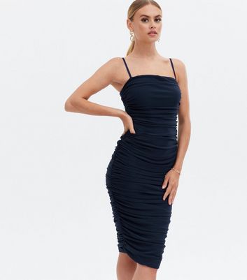 Ruched bodycon 2024 dress midi