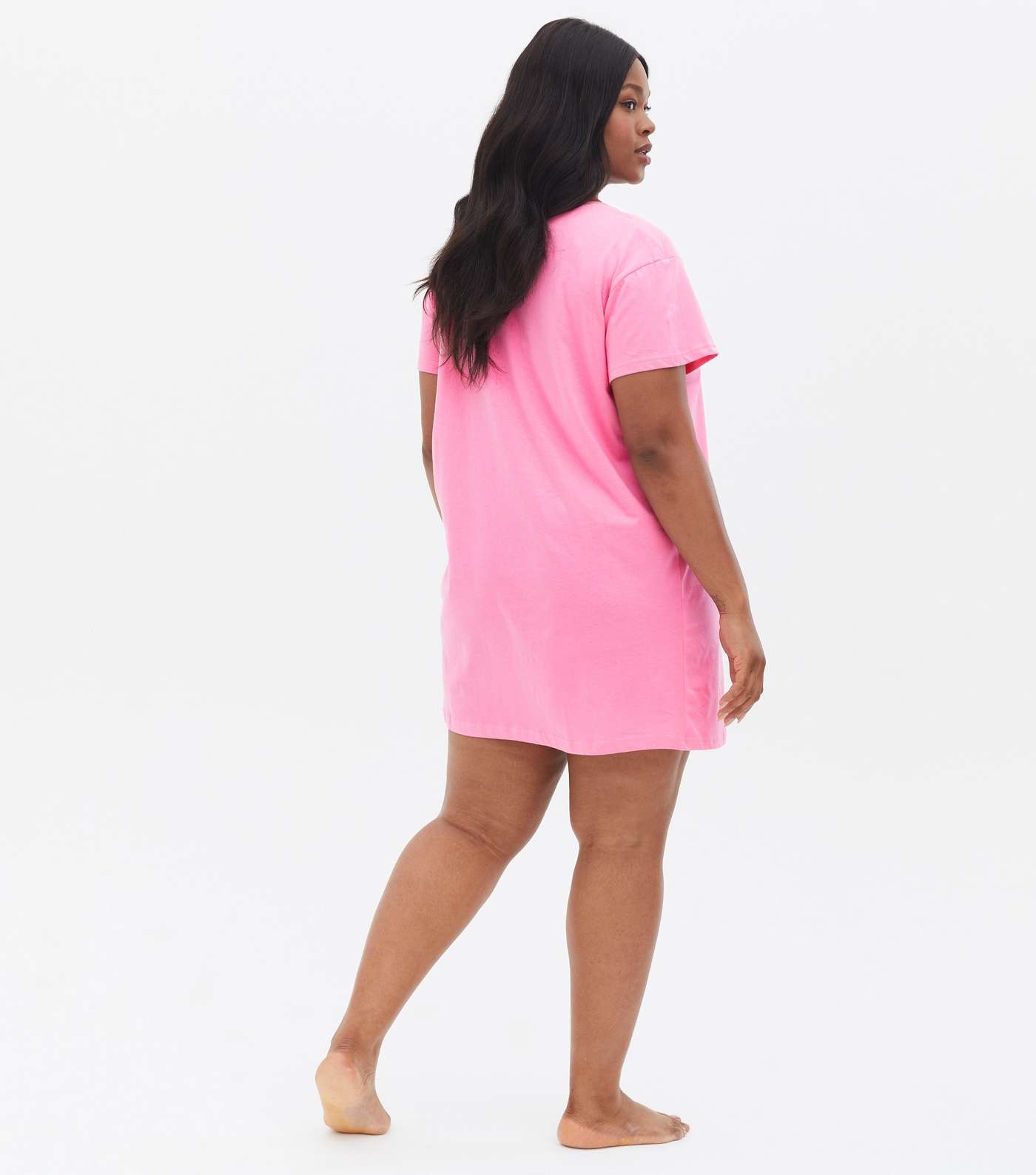 Curves Pink Stay In Bed Logo Nightshirt Image 4