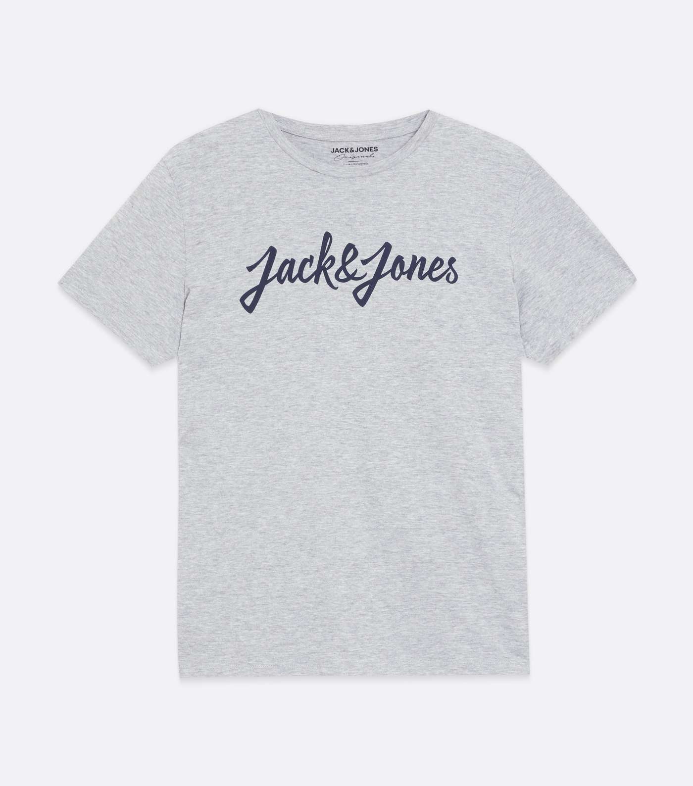 Jack & Jones Pale Grey Logo Crew Neck T-Shirt Image 5
