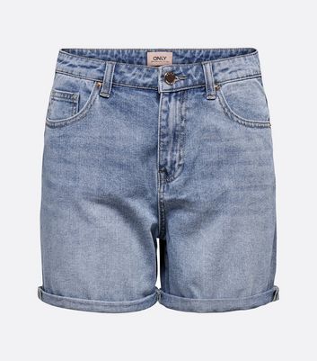 ONLY Pale Blue Denim Mom Shorts | New Look