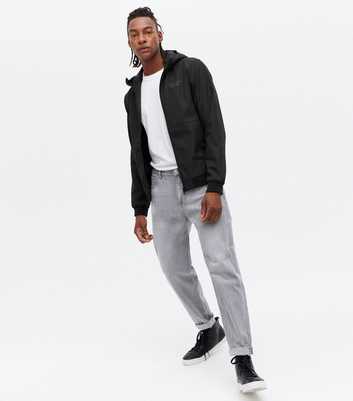Jack & Jones Black Hooded Logo Jacket
