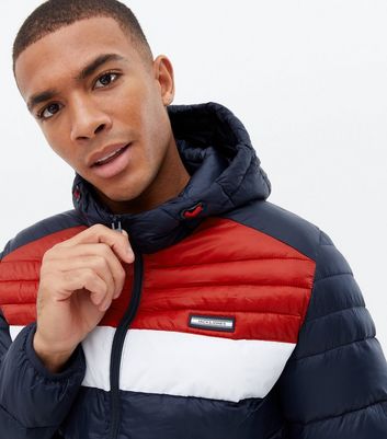 red puffer jacket mens with hood