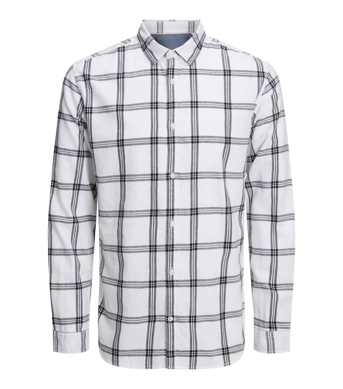 Jack & Jones White Cotton Check Twill Long Sleeve Shirt Image 5