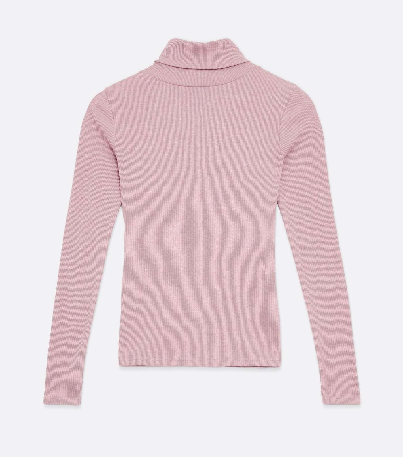 Pale Pink Ribbed Long Sleeve Roll Neck Top Image 5