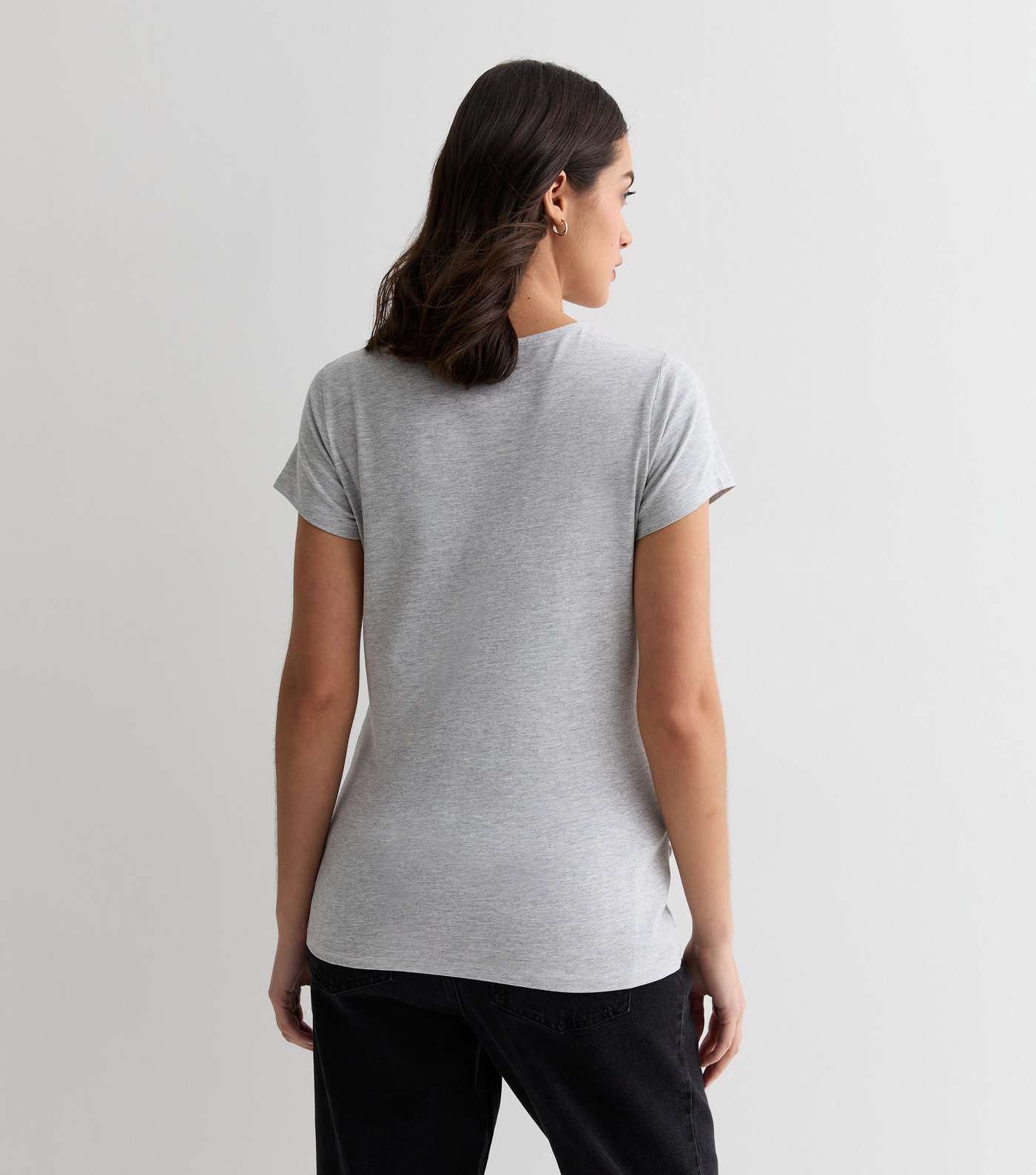 Maternity Grey Ruched Crew T-Shirt Image 4