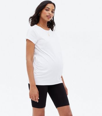 Maternity White Ruched Crew T Shirt New Look