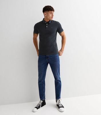 Men's Jack & Jones Blue Contrast Trim Polo Shirt New Look