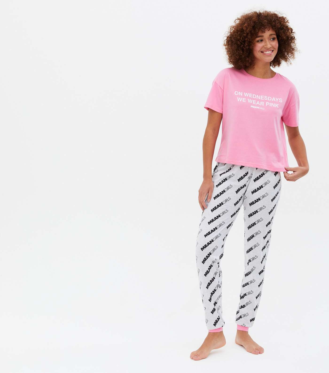 Pink Jogger Pyjama Set with Mean Girls Print
