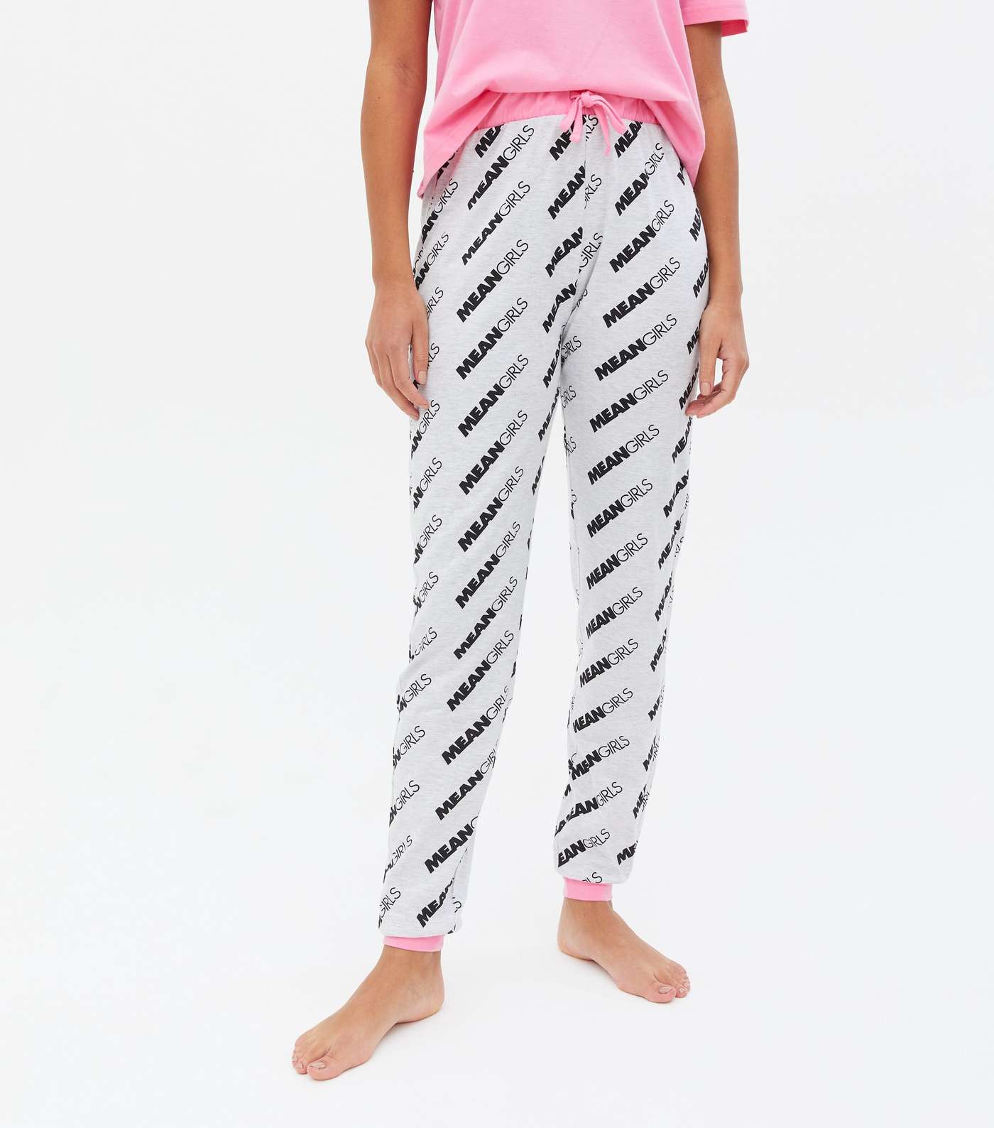 Pink Jogger Pyjama Set with Mean Girls Print Image 3