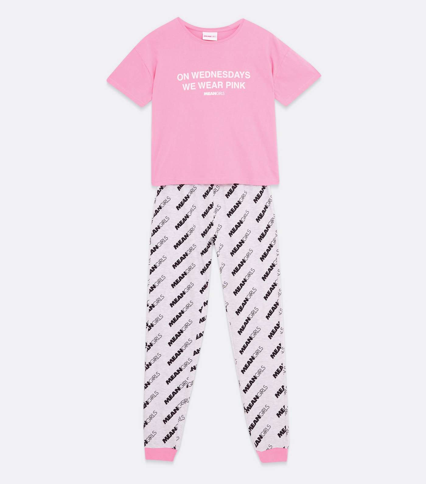Pink Jogger Pyjama Set with Mean Girls Print Image 5