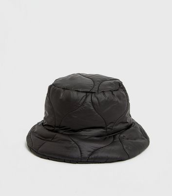 Black Quilted Bucket Hat | New Look