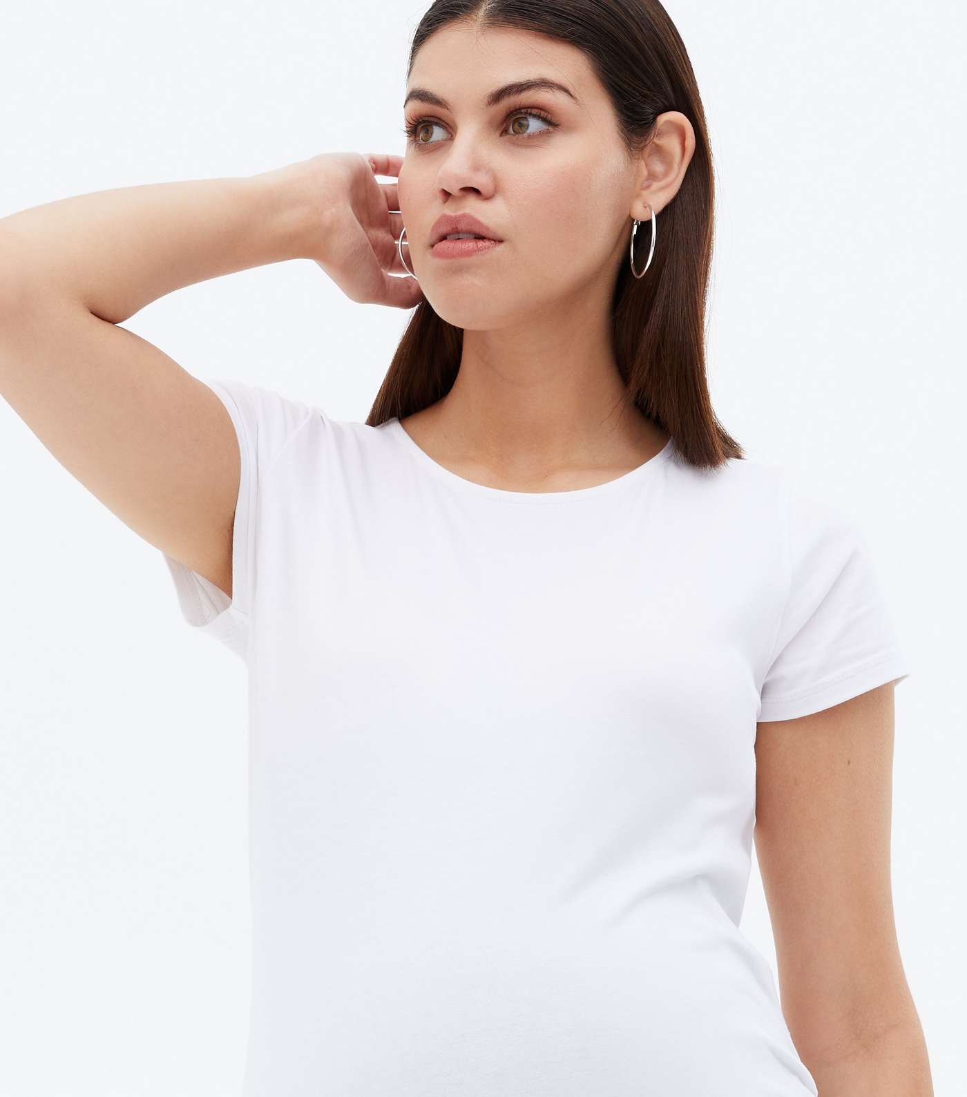 Maternity 3 Pack Black White and Grey Ruched T-Shirts Image 3