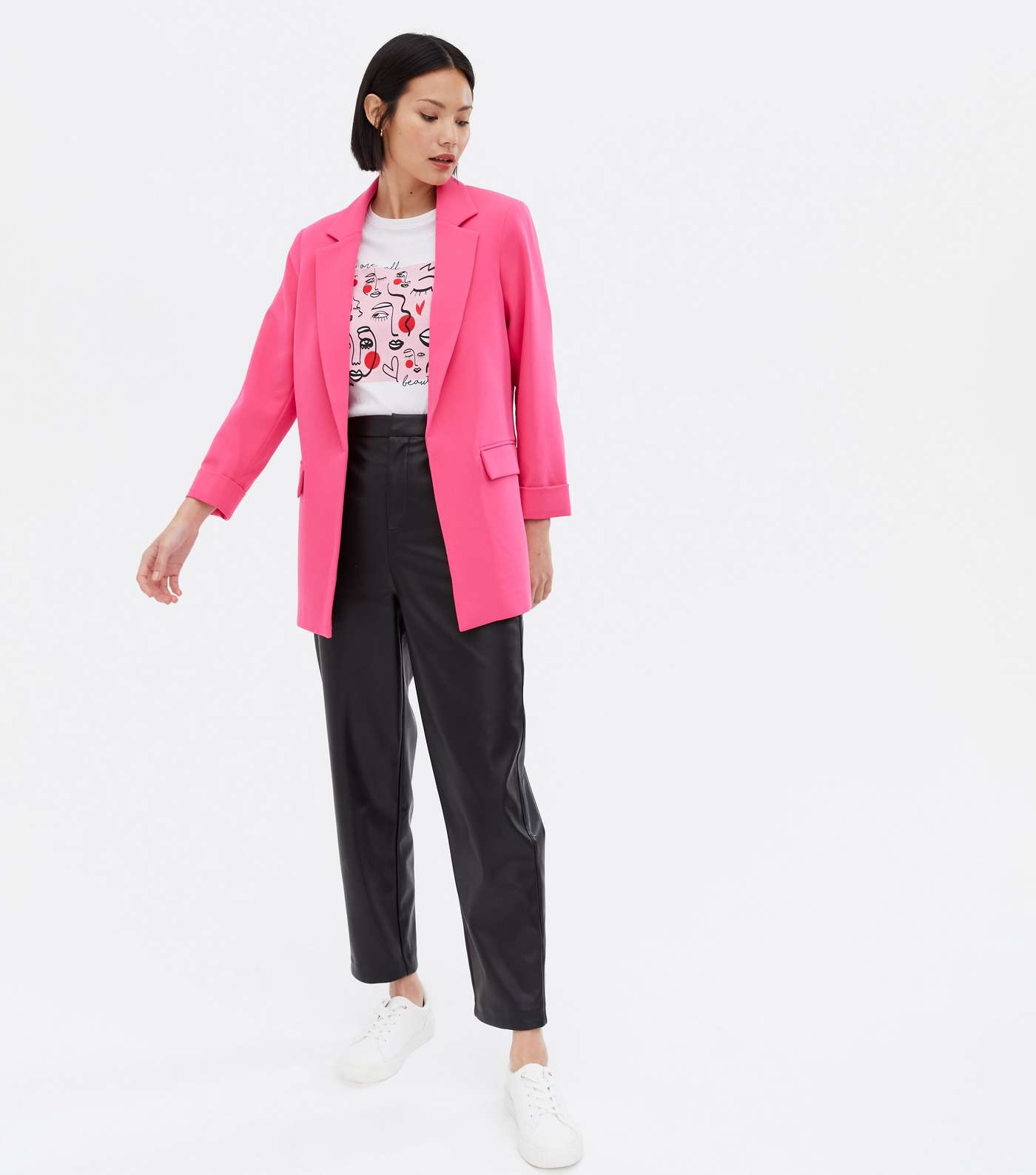 Bright Pink Relaxed Fit Blazer Image 2