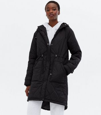 new look long quilted coat