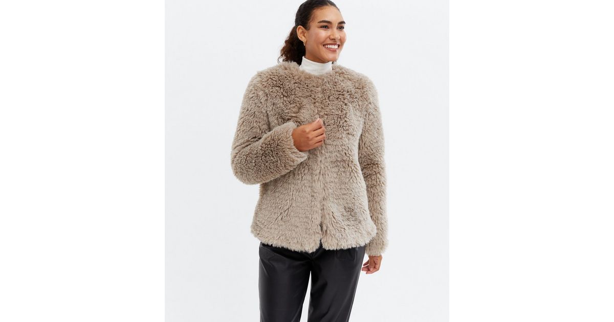 Mink Faux Fur Oversized Coat New Look, Oasis Faux Fur Coat Grey