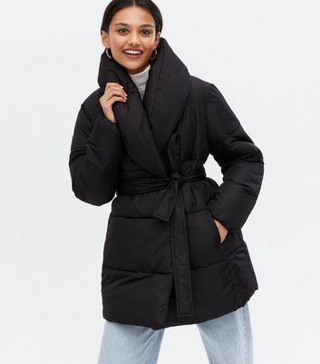 Black Belted Padded Puffer Jacket | New Look