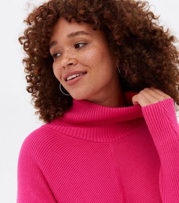 Hot pink polo 2025 neck jumper