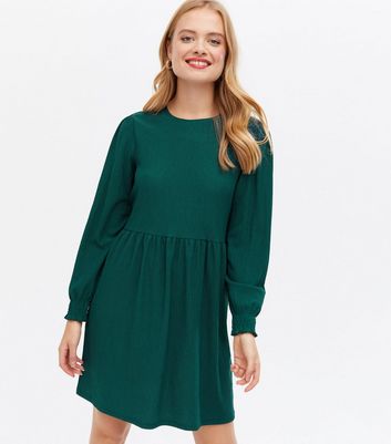 dark green mini dress long sleeve