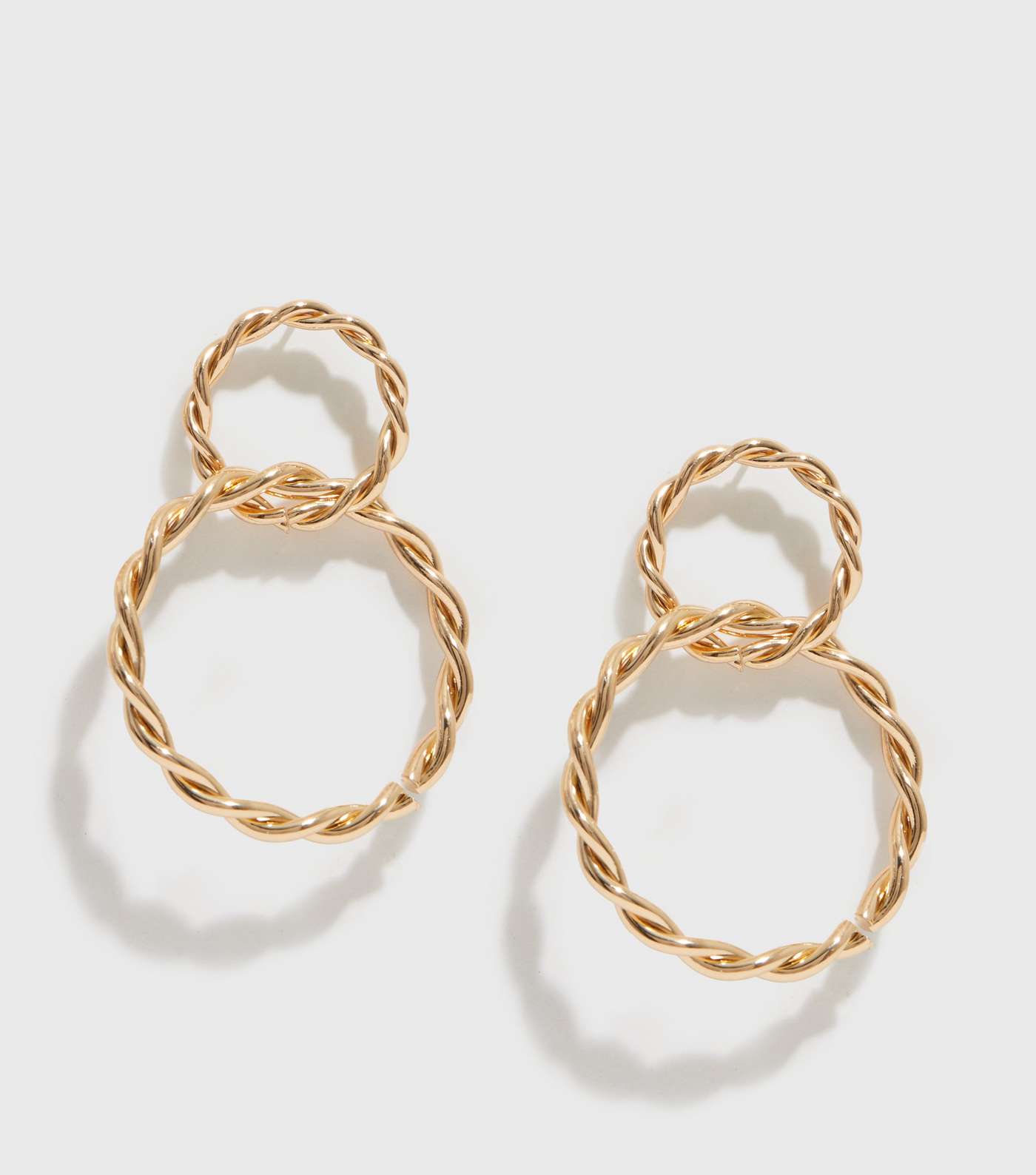Gold Plaited Circle Doorknocker Earrings Image 2