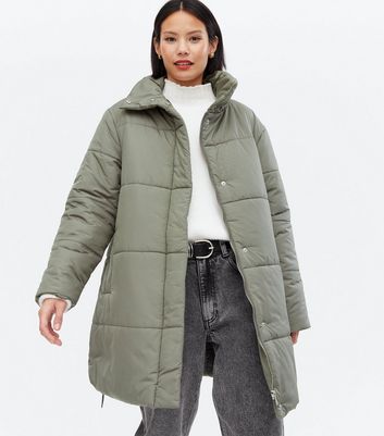 Light Green Oversized Long Puffer Jacket | New Look
