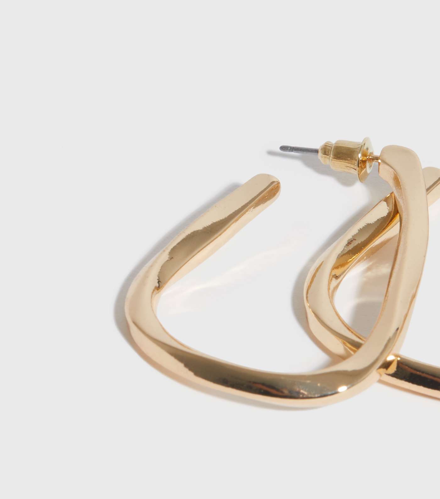 Gold Chunky Irregular Hoop Earrings Image 2