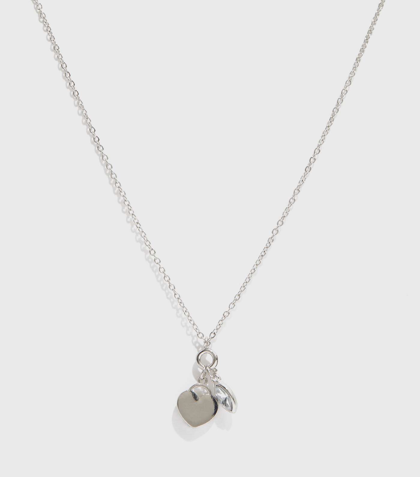 Silver Heart Pendant Chain Necklace
