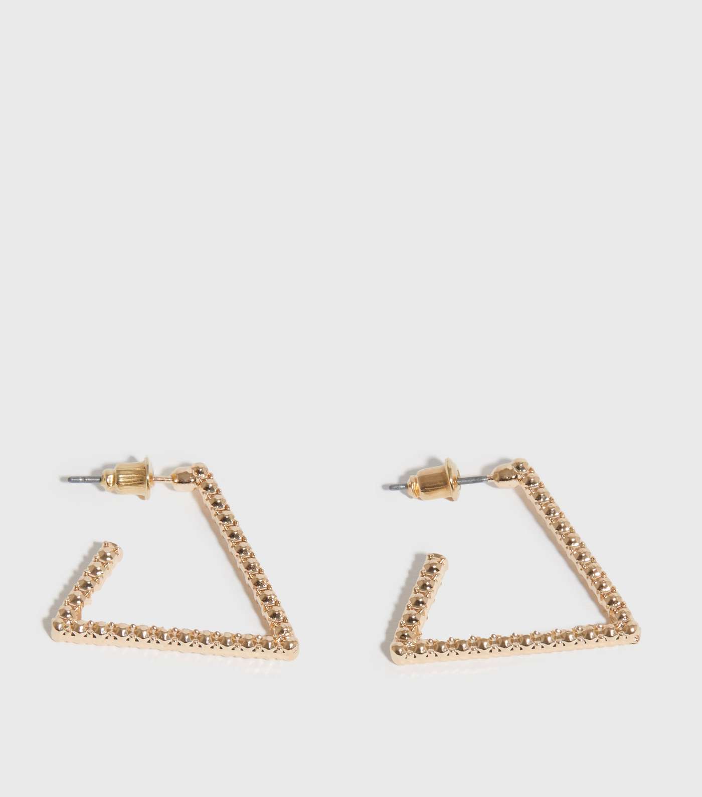 Gold Textured Mini Triangle Hoop Earrings
