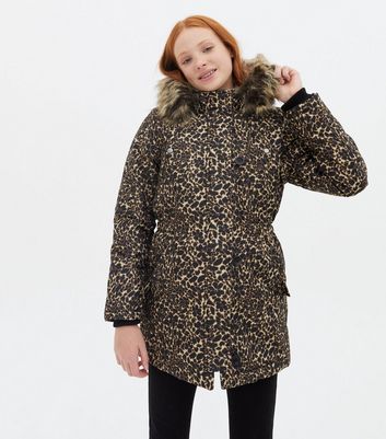 leopard print raincoat with hood