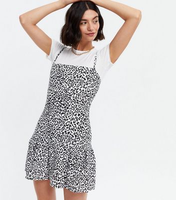 new look white leopard print dress