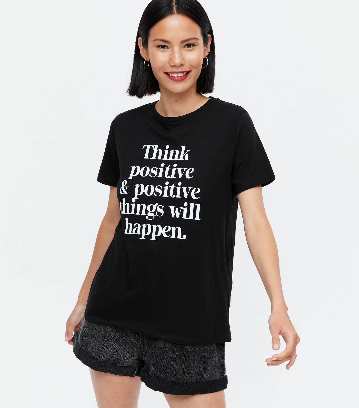 Black Think Positive Logo T-Shirt