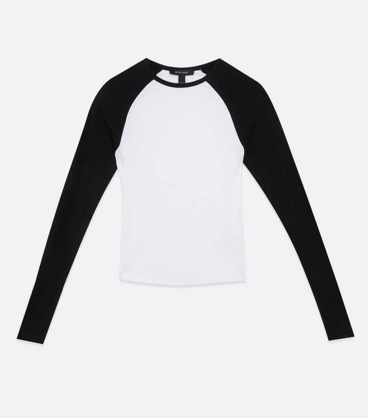black and white raglan shirt