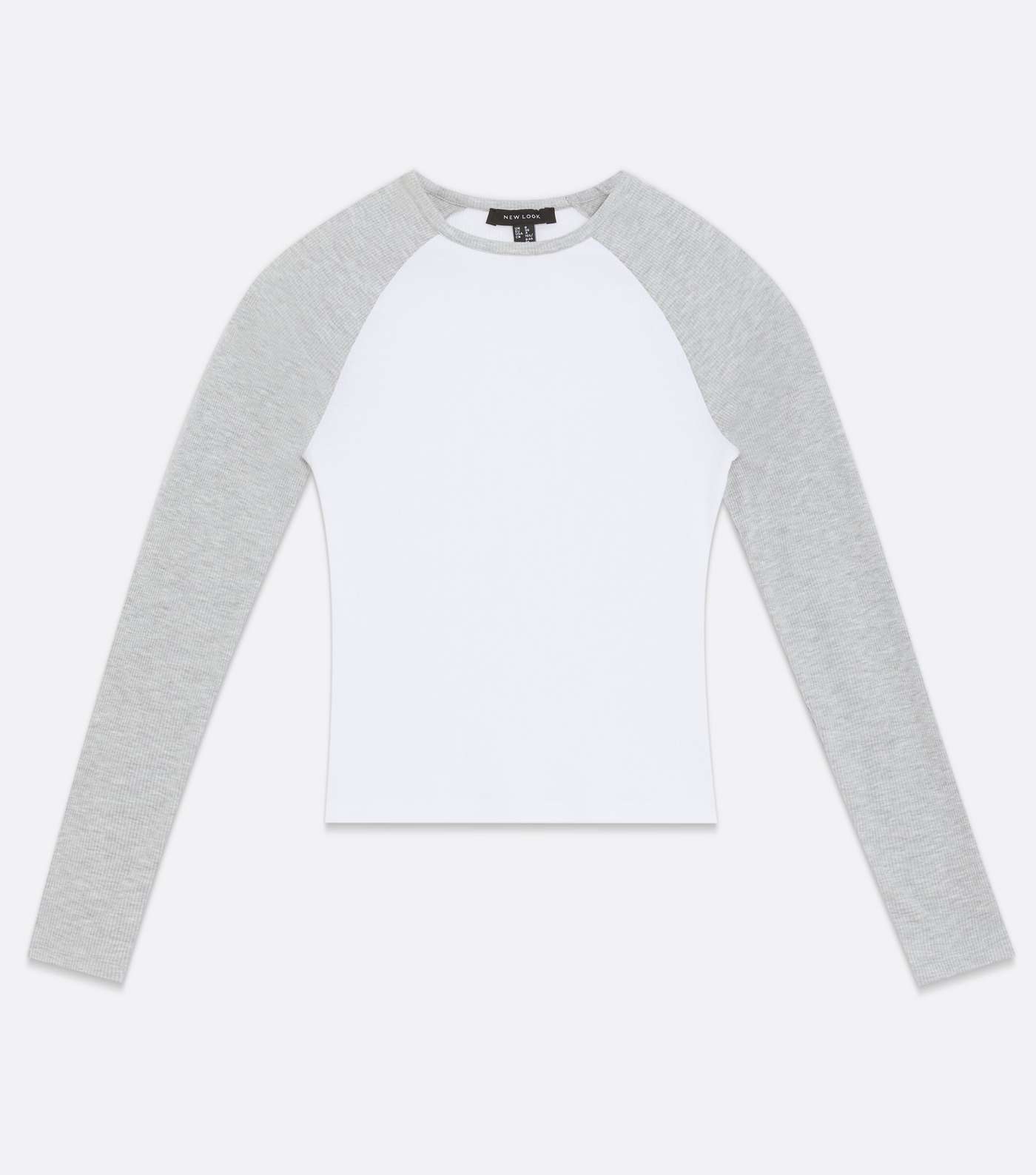 Pale Grey Long Sleeve Raglan T-Shirt Image 5