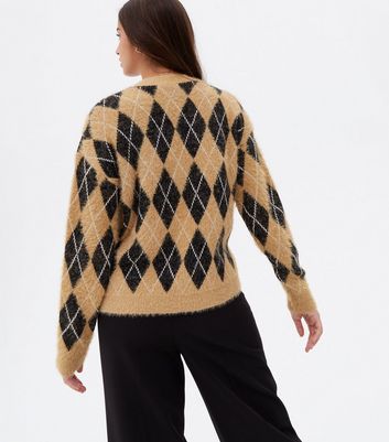 brown argyle sweater