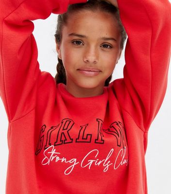 Girls Red Girls Power Long Sweatshirt New Look