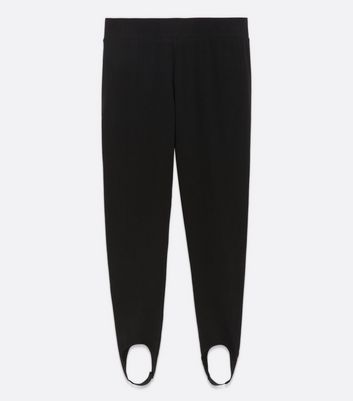 Curves Black Jersey Stirrup Leggings 