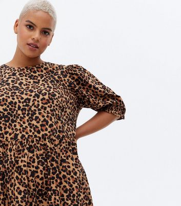 new look leopard smock dress