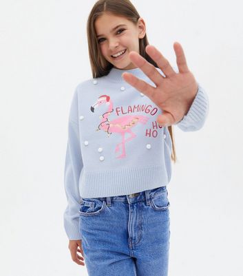 Girls 2025 flamingo jumper