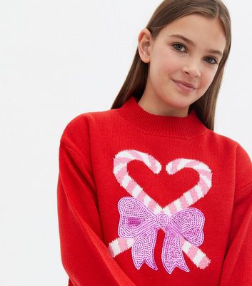 Candy cane heart sweater sale