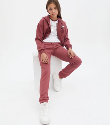 Girls Red Love Metallic Logo Hoodie and Jogger Set | New Look