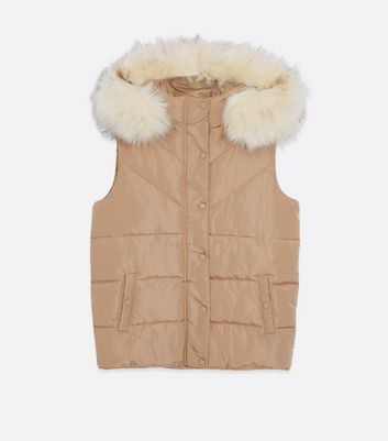ladies hooded gilet fur hood
