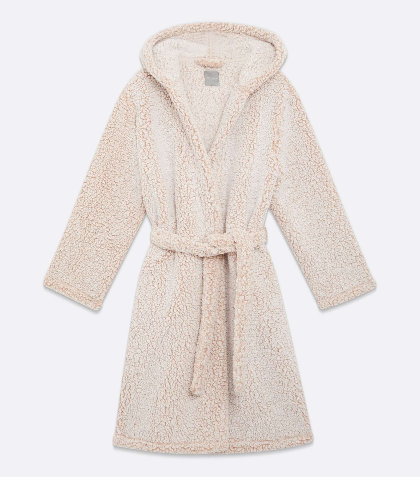Cream Teddy Hooded Dressing Gown Image 5