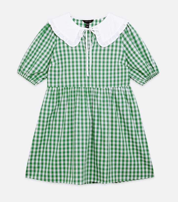 knee length dresses for ladies Blue Gingham Print Front Tie Mini Dress – Gabi Swimwear main image 1