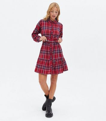 Red checkered hot sale dress outfit