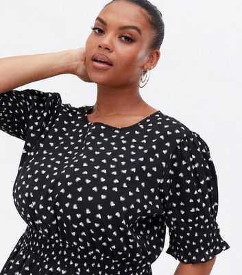 Heart Crepe Split Hem Midi Dress 