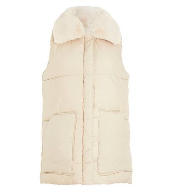 new look cream gilet